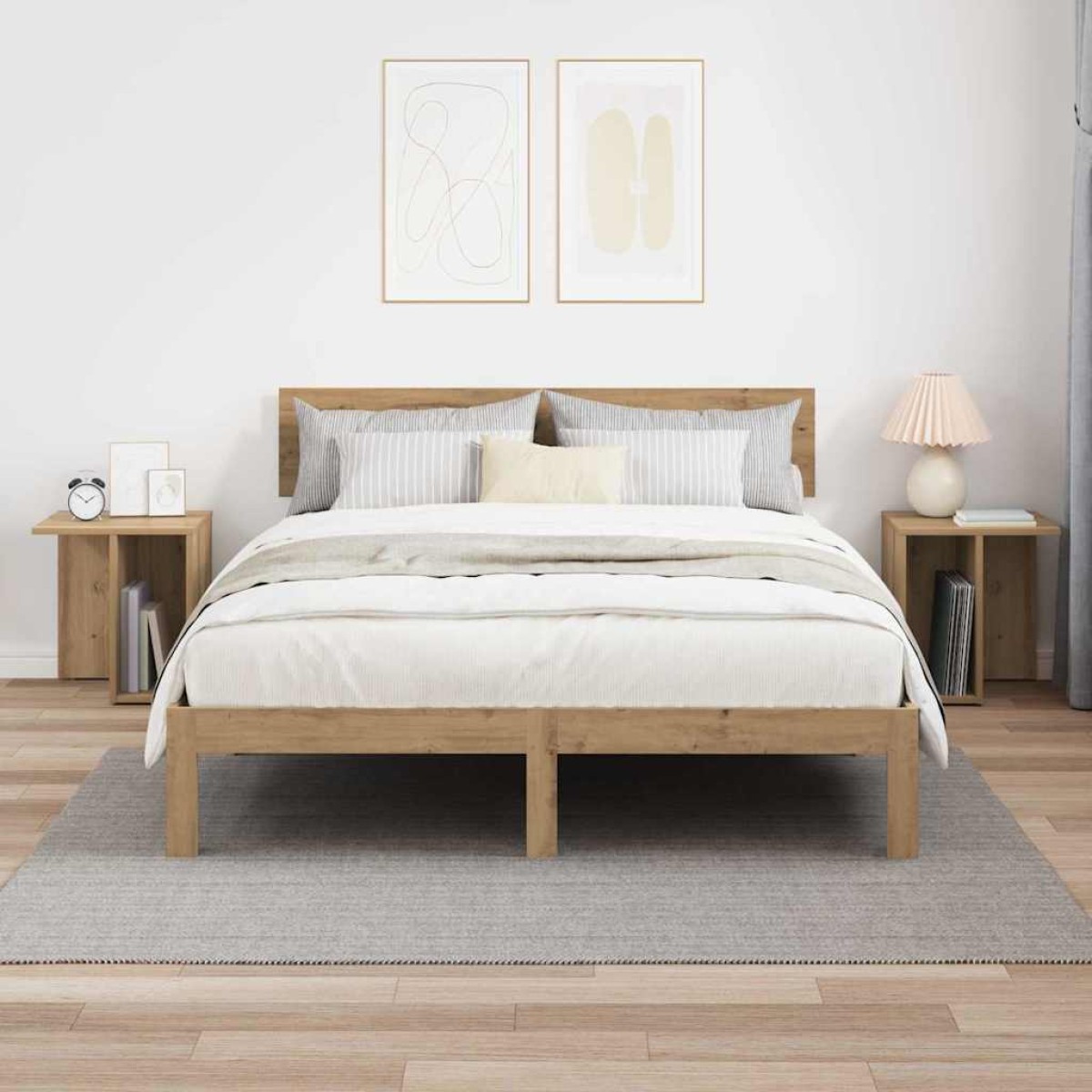 vidaXL End Table 2 τμχ. Artisan Oak 37 x 32 x 40 εκ Επεξεργασμένο Ξύλο