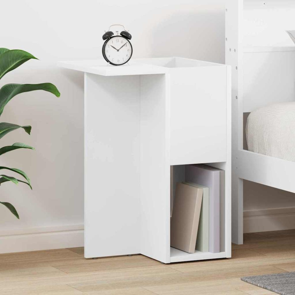 vidaXL End Table Λευκό 35 x 40 x 55 εκ. Επεξεργασμένο Ξύλο