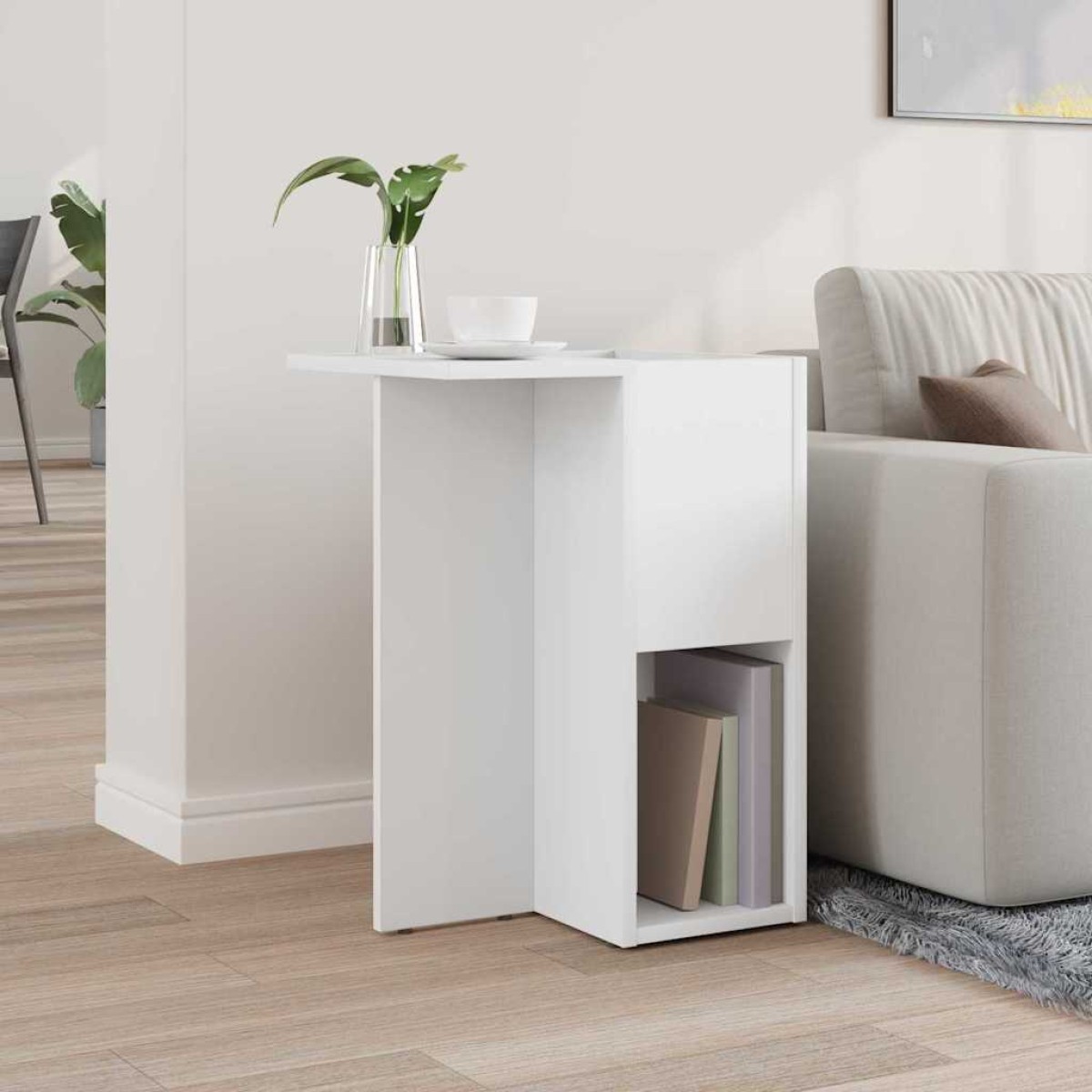 vidaXL End Table Λευκό 35 x 40 x 55 εκ. Επεξεργασμένο Ξύλο