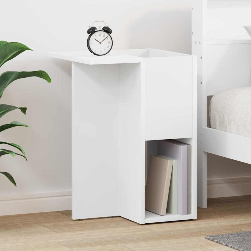 vidaXL End Table Λευκό 35 x 40 x 55 εκ. Επεξεργασμένο Ξύλο