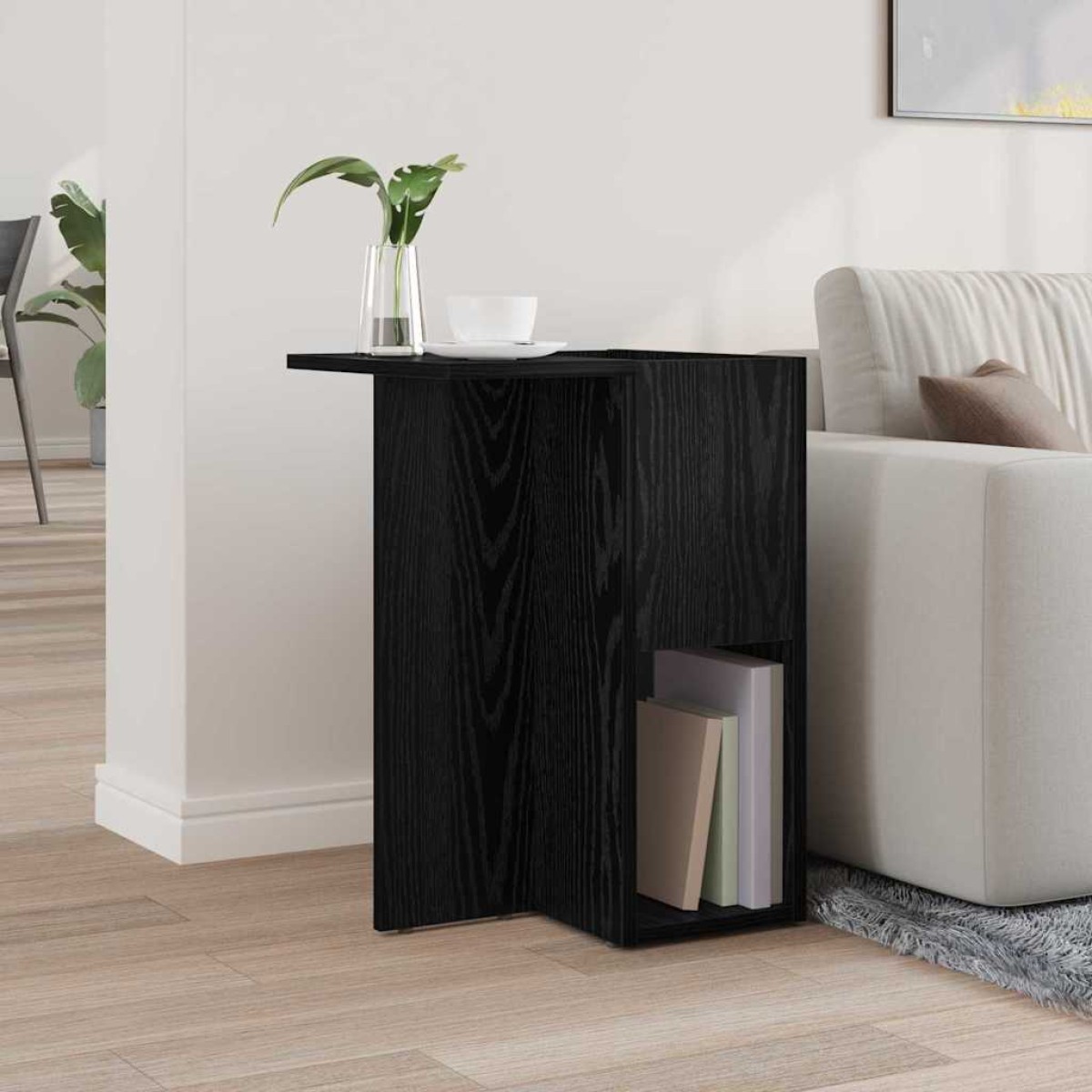 vidaXL End Table Μαύρη Οξυά 35 x 40 x 55 εκ. Επεξεργασμένο Ξύλο