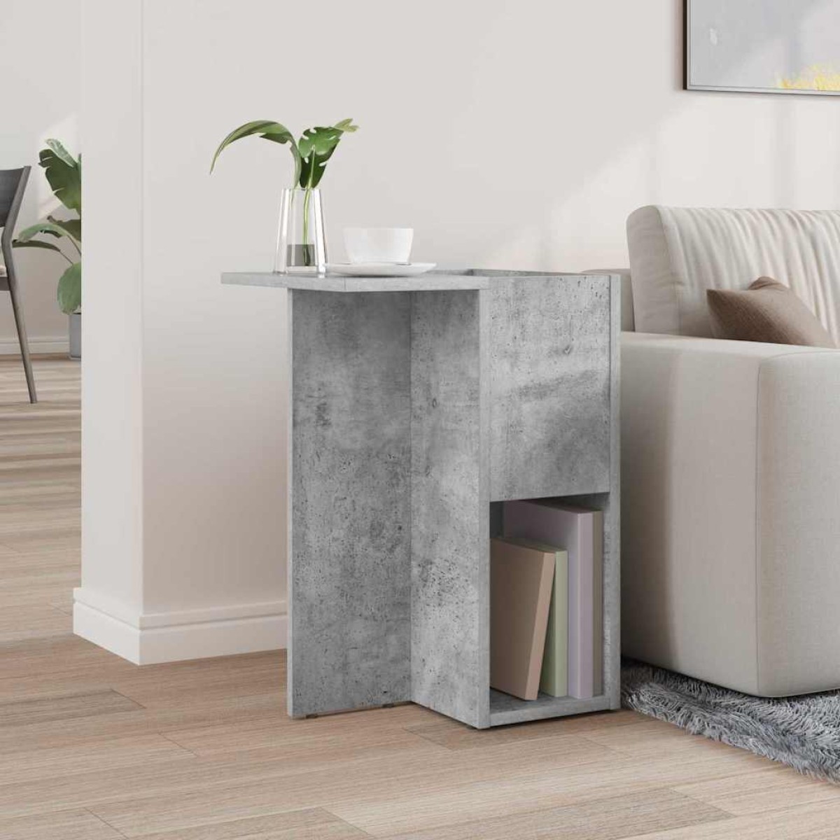 vidaXL End Table Σκυρόδεμα Γκρι 35 x 40 x 55 εκ. Επεξεργασμένο Ξύλο