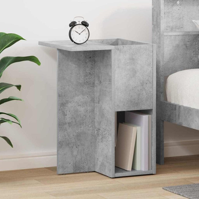 vidaXL End Table Σκυρόδεμα Γκρι 35 x 40 x 55 εκ. Επεξεργασμένο Ξύλο