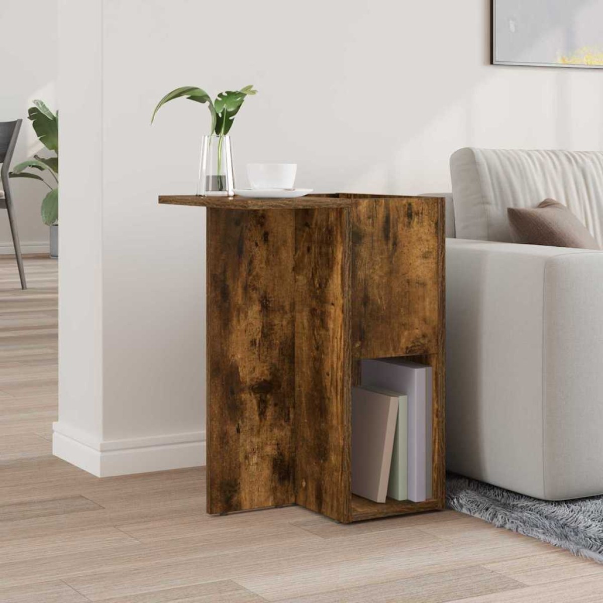 vidaXL End Table Καπνιστό Δρύς 35 x 40 x 55 εκ. Επεξεργασμένο Ξύλο