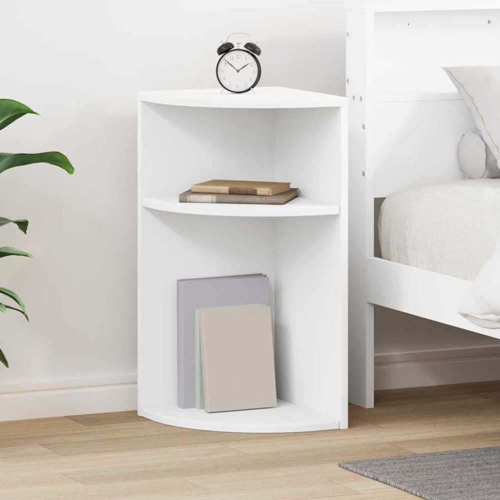 vidaXL End Table Λευκό 29,6 x 29,6 x 60 εκ Επεξεργασμένο Ξύλο