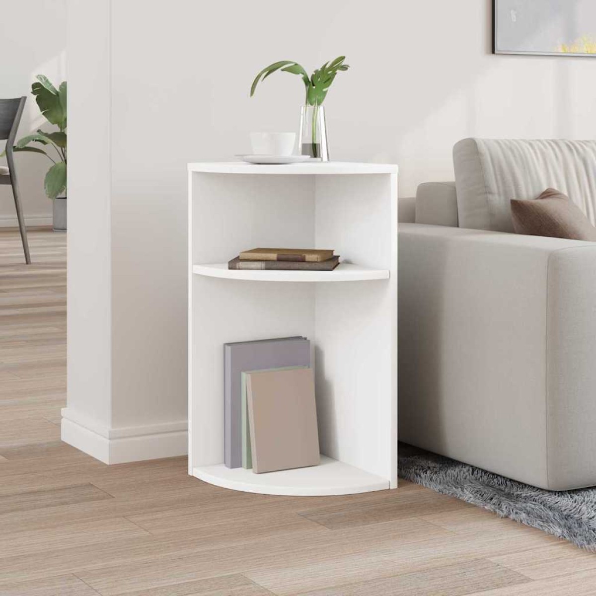 vidaXL End Table Λευκό 29,6 x 29,6 x 60 εκ Επεξεργασμένο Ξύλο