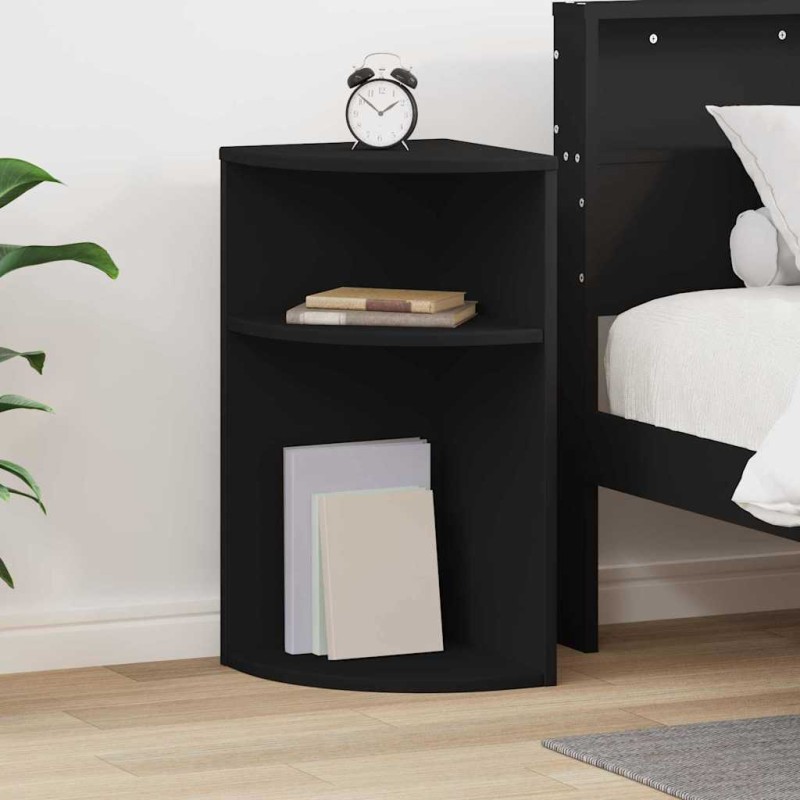 vidaXL End Table Μαύρο 29,6 x 29,6 x 60 εκ Επεξεργασμένο Ξύλο