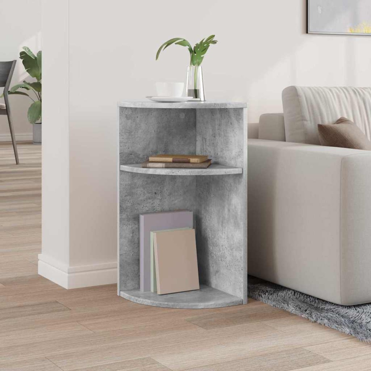 vidaXL End Table Σκυρόδεμα Γκρι 29,6 x 29,6 x 60 εκ Επεξεργασμένο Ξύλο