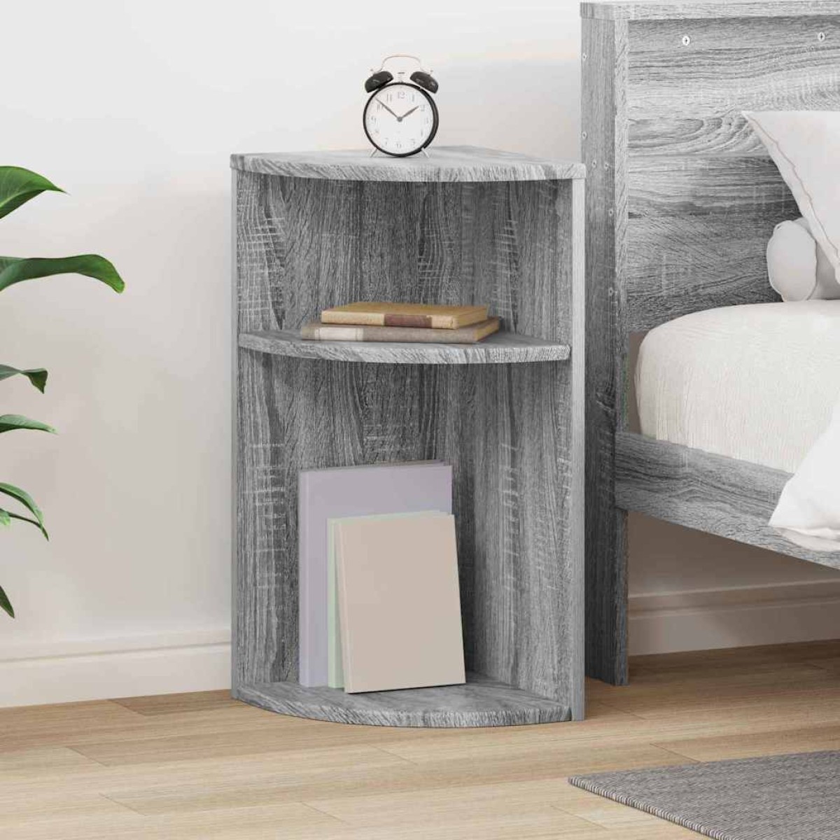 vidaXL End Table Γκρίζο Σονομα 29,6 x 29,6 x 60 εκ Επεξεργασμένο Ξύλο