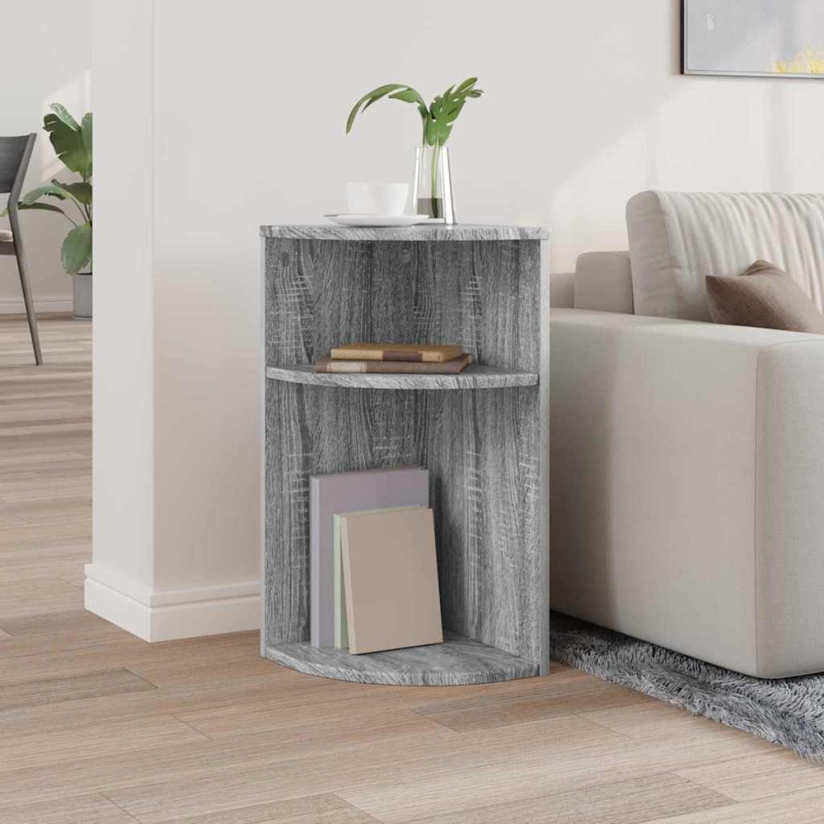 vidaXL End Table Γκρίζο Σονομα 29,6 x 29,6 x 60 εκ Επεξεργασμένο Ξύλο