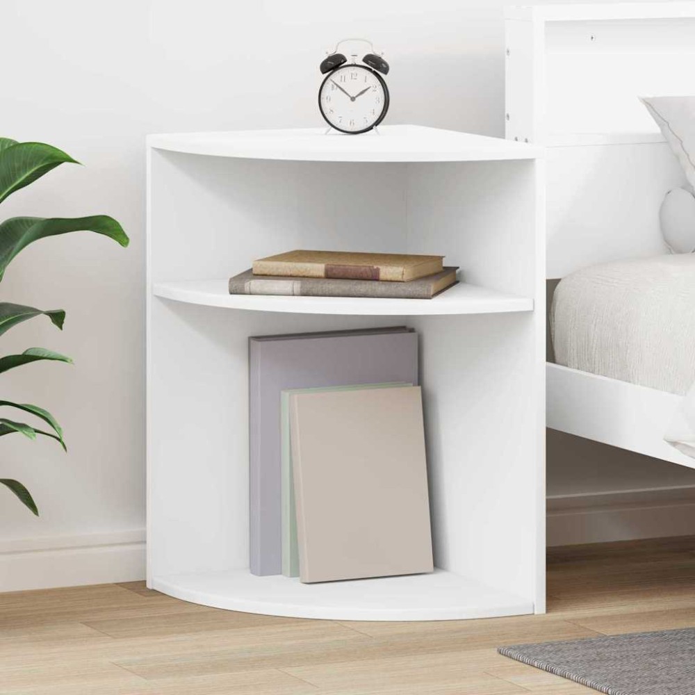 vidaXL End Table Λευκό 39,7 x 39,7 x 60 εκ Επεξεργασμένο Ξύλο