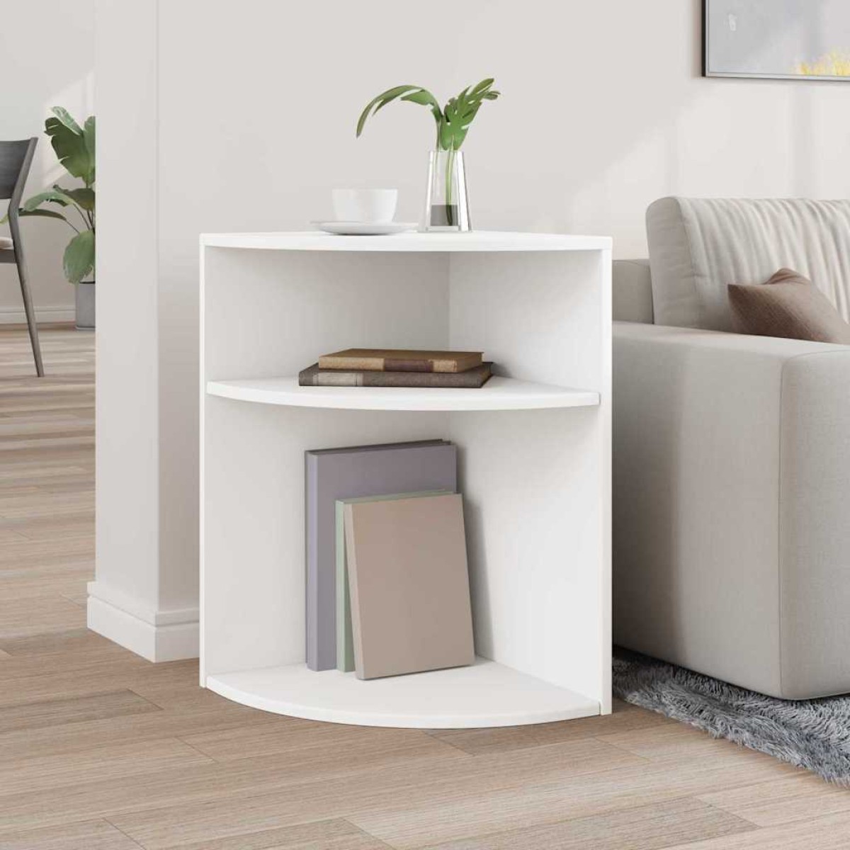 vidaXL End Table Λευκό 39,7 x 39,7 x 60 εκ Επεξεργασμένο Ξύλο