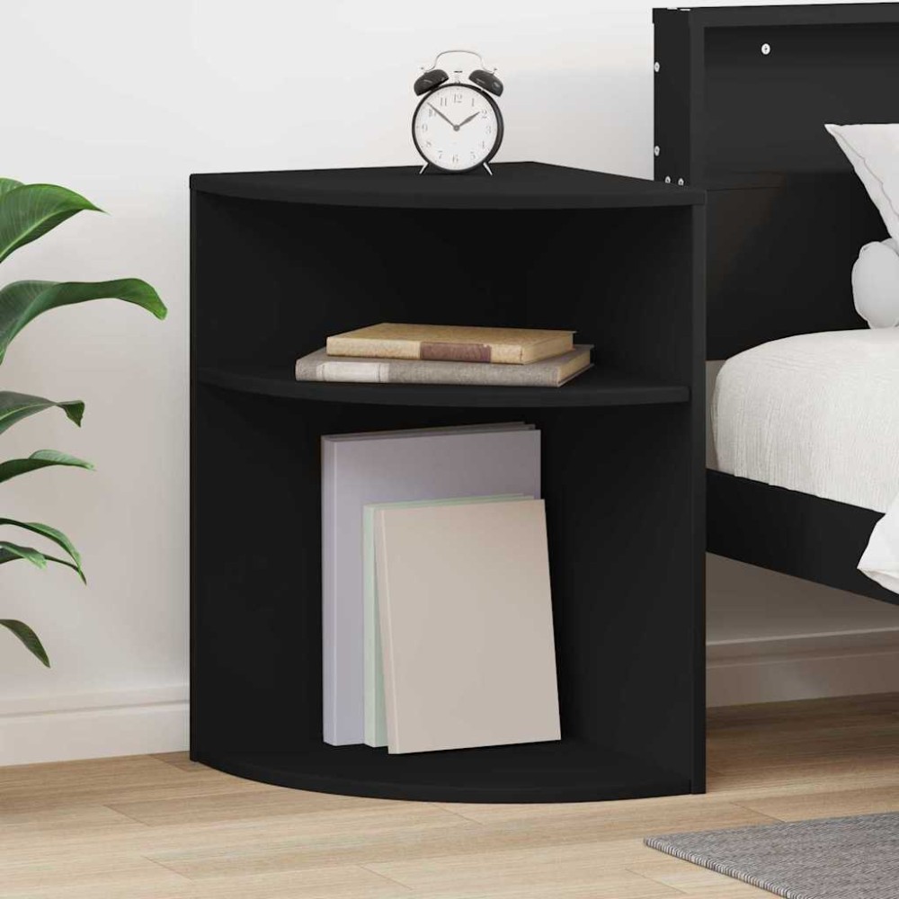 vidaXL End Table Μαύρο 39,7 x 39,7 x 60 εκ Επεξεργασμένο Ξύλο