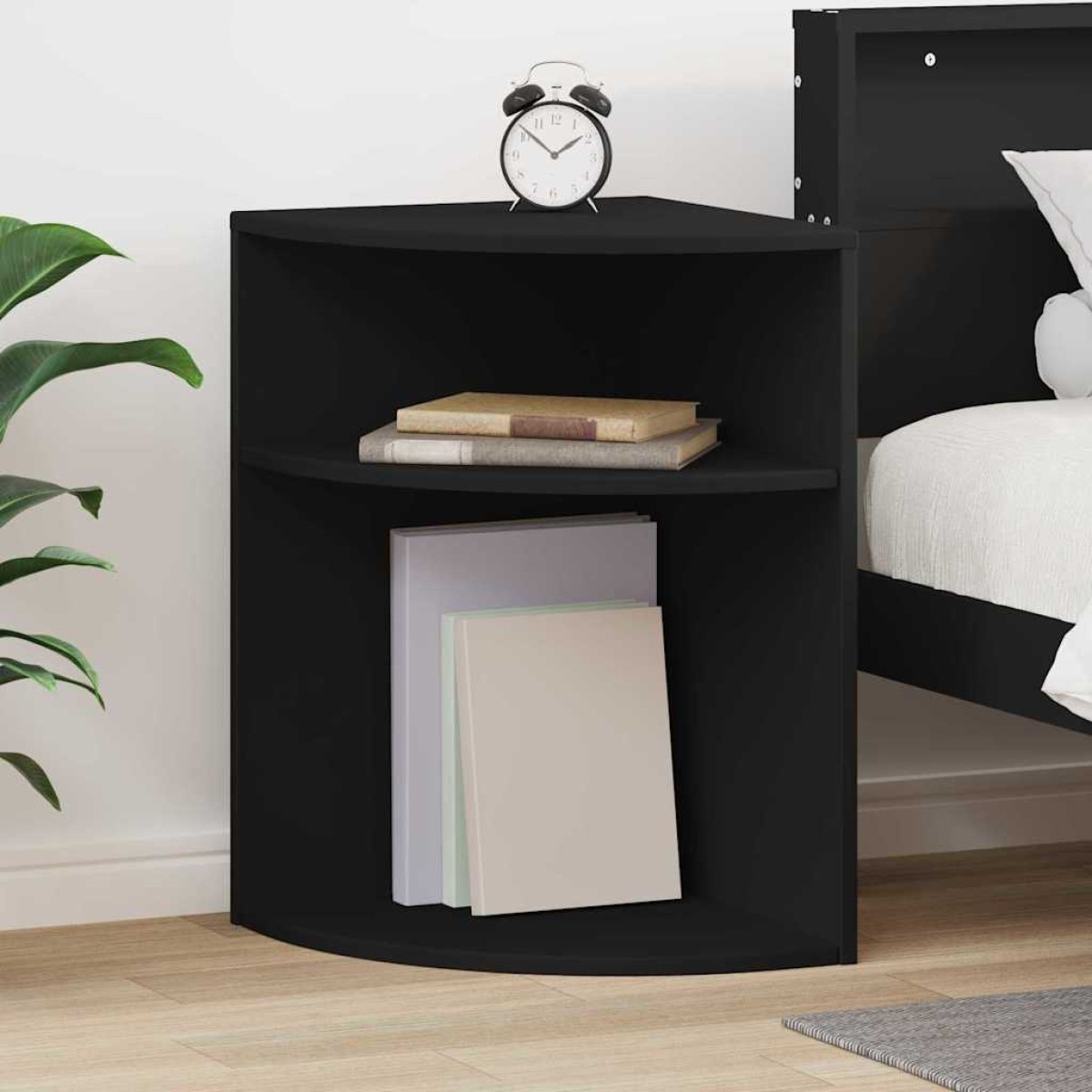 vidaXL End Table Μαύρο 39,7 x 39,7 x 60 εκ Επεξεργασμένο Ξύλο