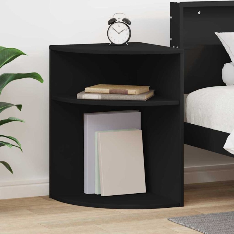 vidaXL End Table Μαύρο 39,7 x 39,7 x 60 εκ Επεξεργασμένο Ξύλο