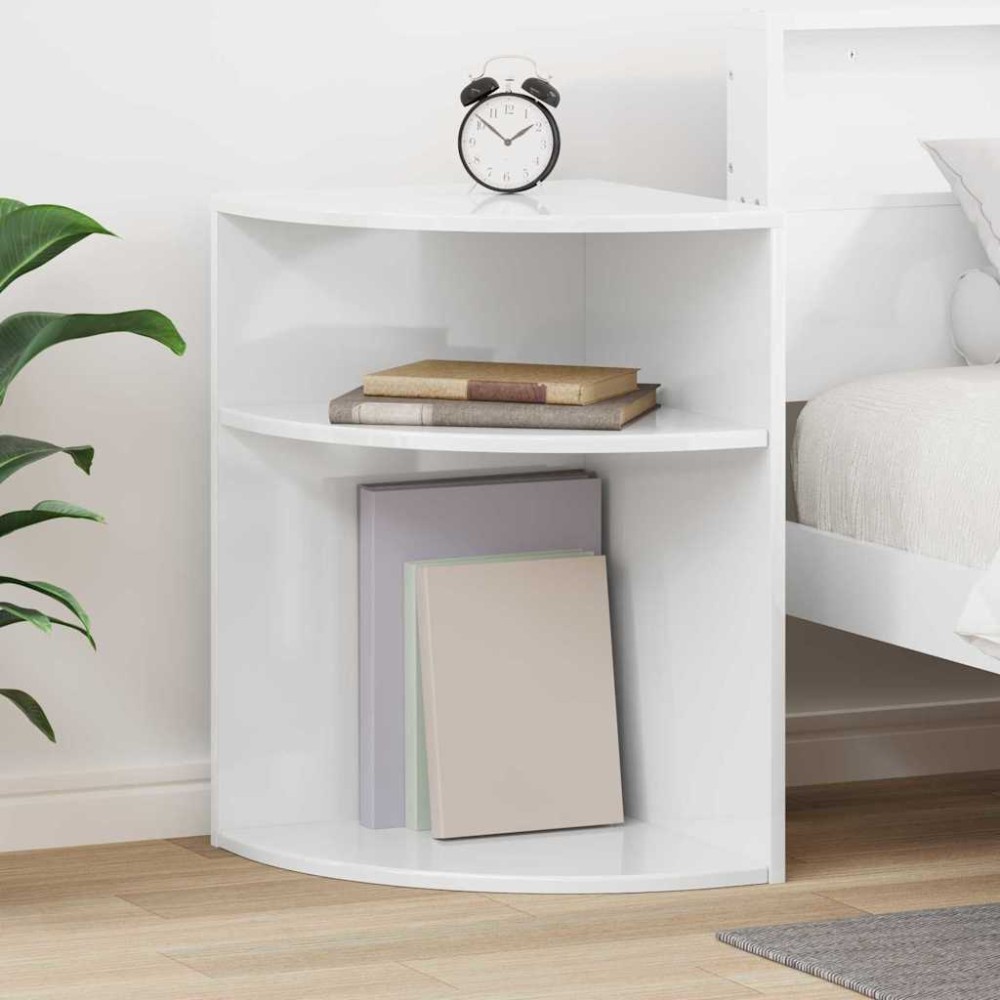 vidaXL End Table Υψηλής γυαλάδας λευκό 39,7 x 39,7 x 60 εκ