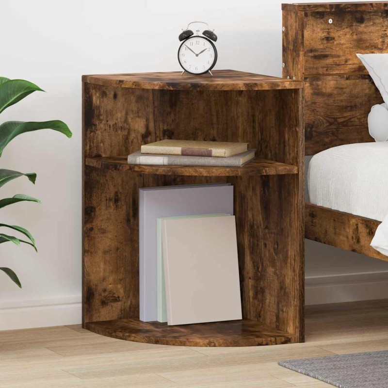 vidaXL End Table Καπνιστό Δρύς 39,7 x 39,7 x 60 εκ Επεξεργασμένο Ξύλο