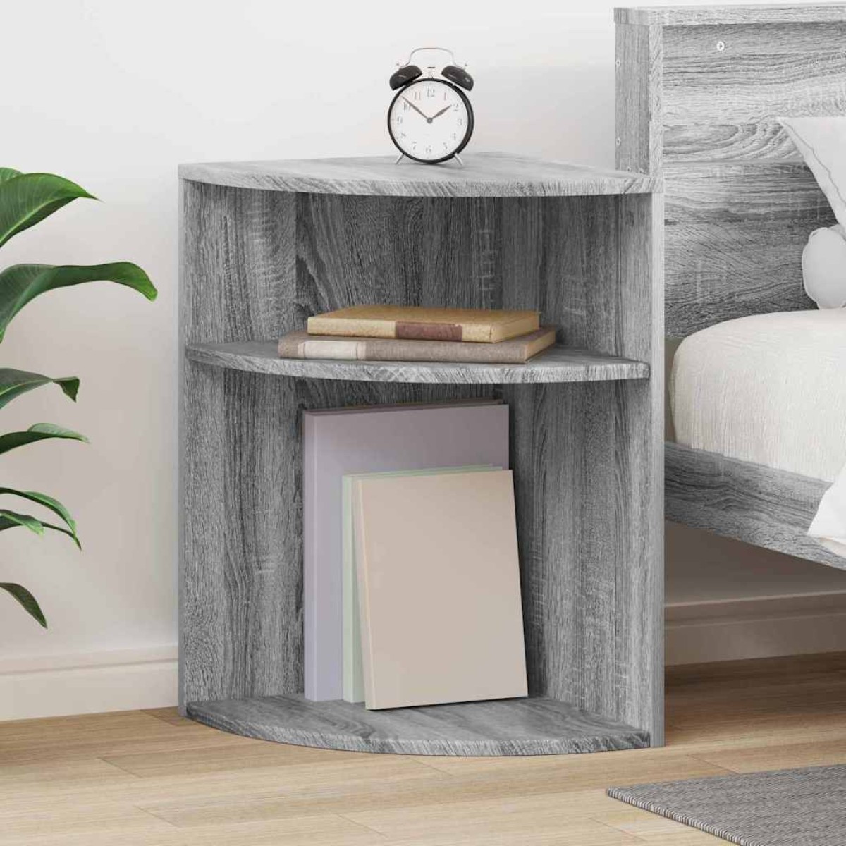 vidaXL End Table Γκρίζο Σονομα 39,7 x 39,7 x 60 εκ Επεξεργασμένο Ξύλο