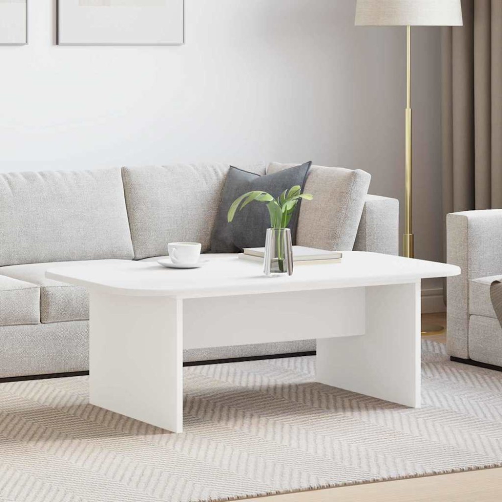 vidaXL Τραπεζάκι σαλονιού Λευκό 93 x 53 x 33 εκ Επεξεργασμένο Ξύλο