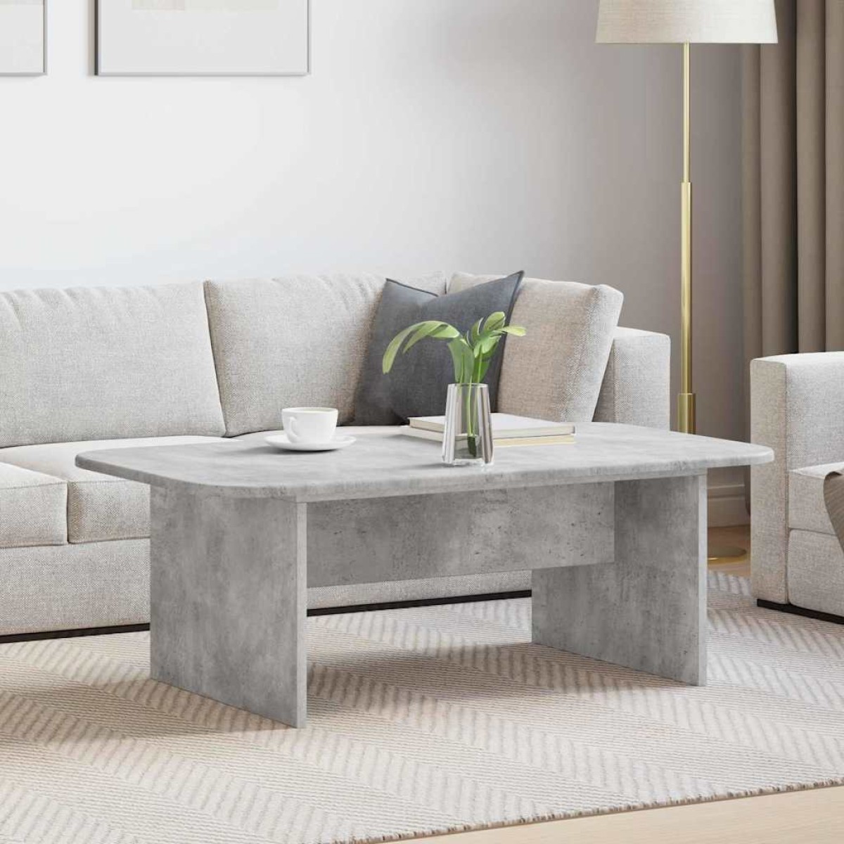 vidaXL Τραπεζάκι σαλονιού Σκυρόδεμα Γκρι 93 x 53 x 33 εκ