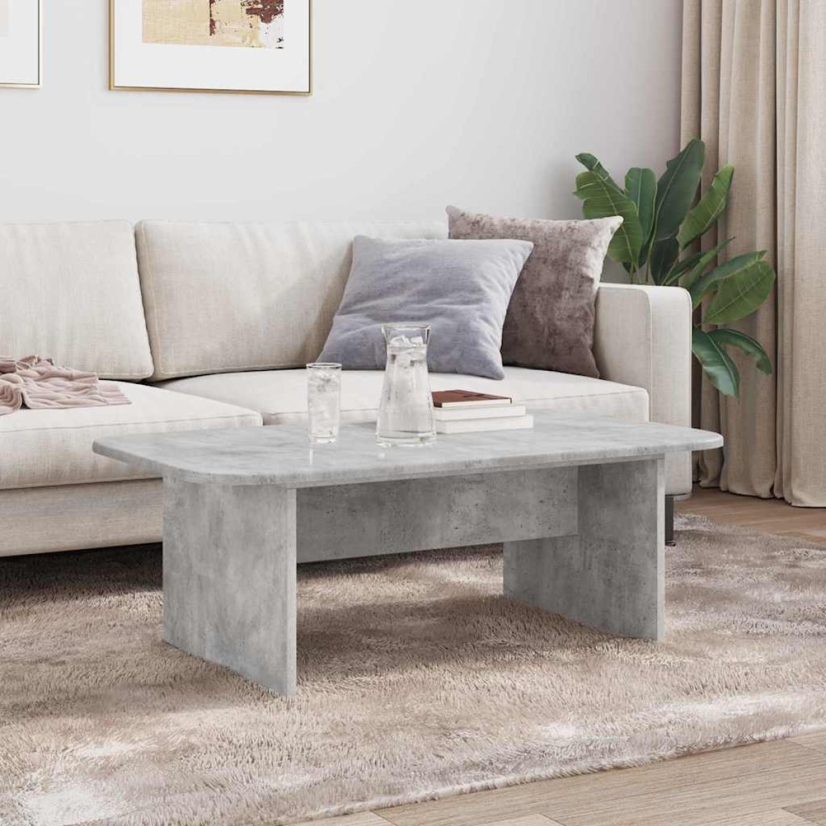 vidaXL Τραπεζάκι σαλονιού Σκυρόδεμα Γκρι 93 x 53 x 33 εκ