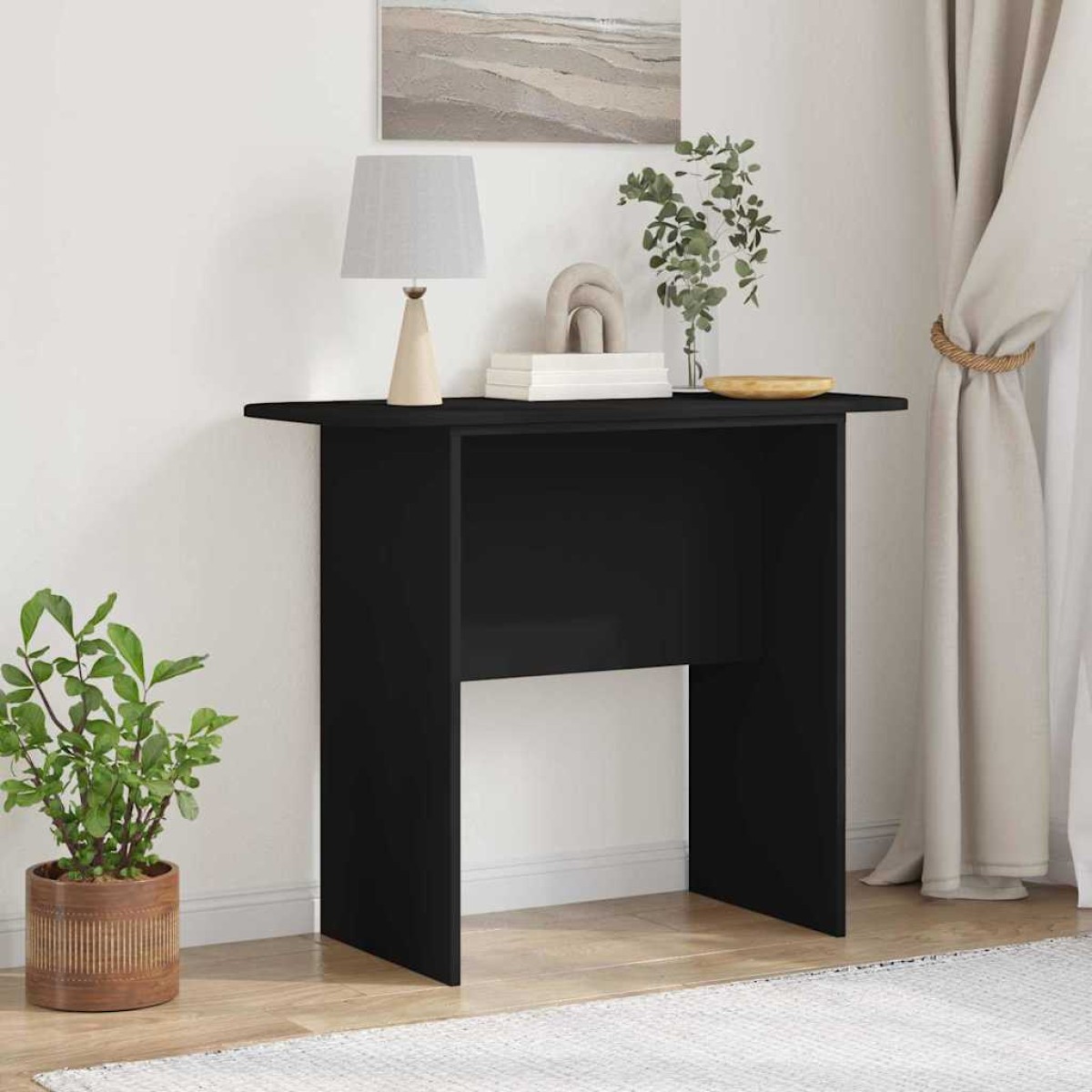 vidaXL Τραπέζι κονσόλας Μαύρο 93 x 40 x 75 εκ Επεξεργασμένο Ξύλο