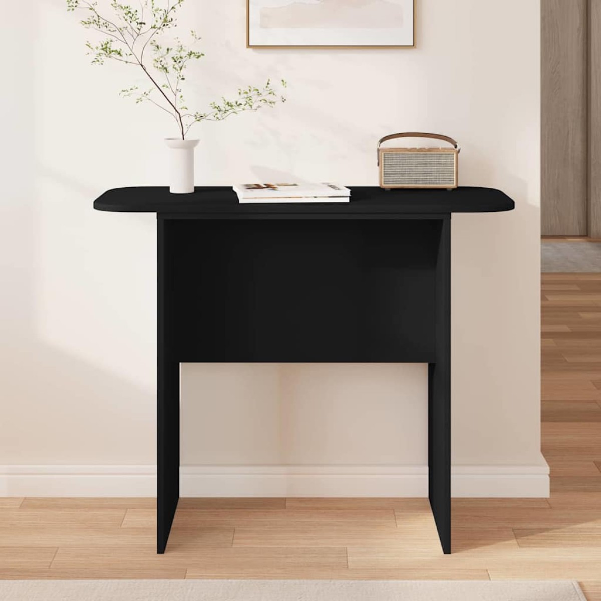 vidaXL Τραπέζι κονσόλας Μαύρο 93 x 40 x 75 εκ Επεξεργασμένο Ξύλο