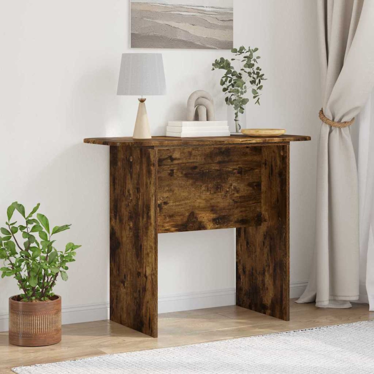 vidaXL Τραπέζι κονσόλας Καπνιστό Δρύς 93 x 40 x 75 εκ