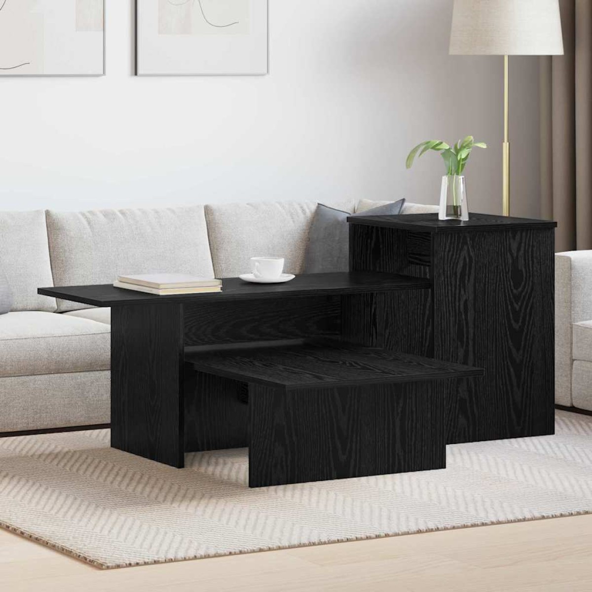 vidaXL Τραπέζι κονσόλας Μαύρη Οξυά 91,5 x 35 x 38,5 εκ
