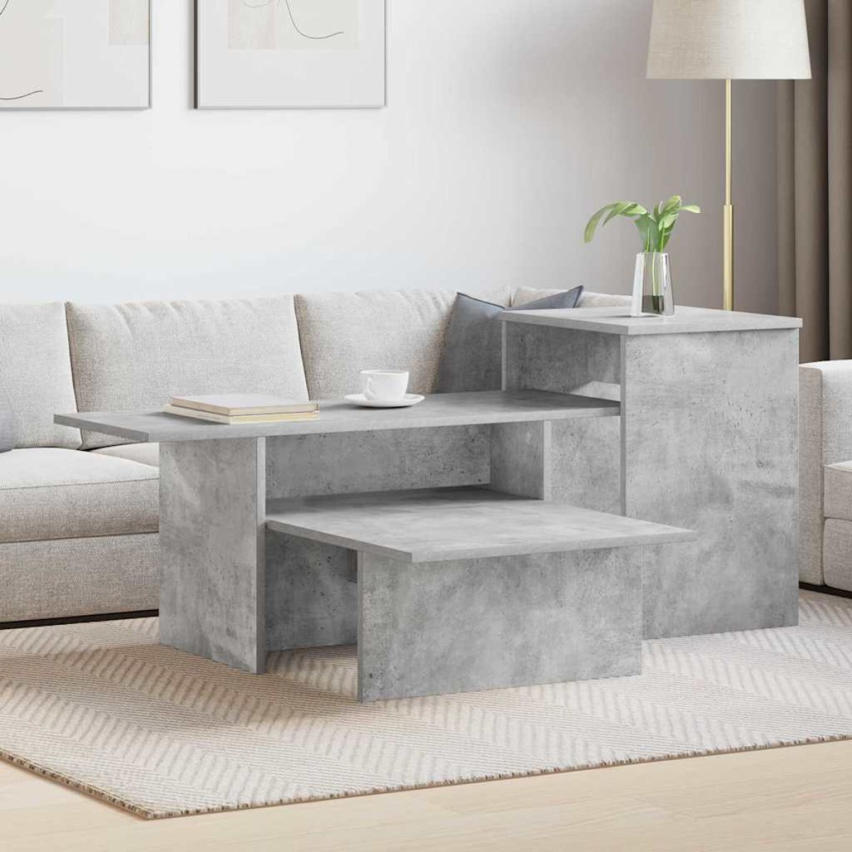 vidaXL Τραπέζι κονσόλας Σκυρόδεμα Γκρι 91,5 x 35 x 38,5 εκ