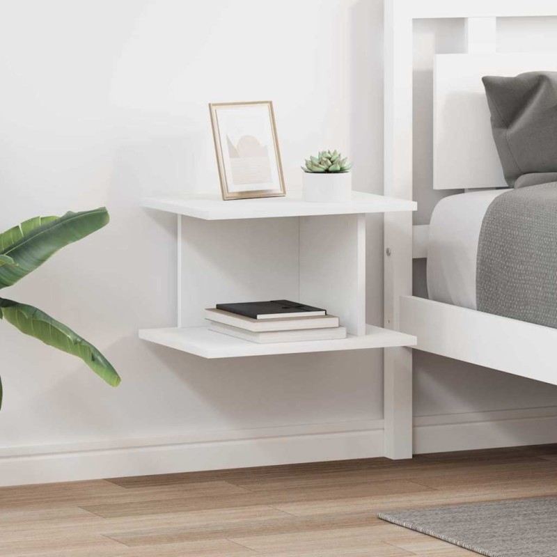vidaXL Κομοδίνο 2 τμχ. Λευκό 40 x 30 x 25 εκ Επεξεργασμένο Ξύλο