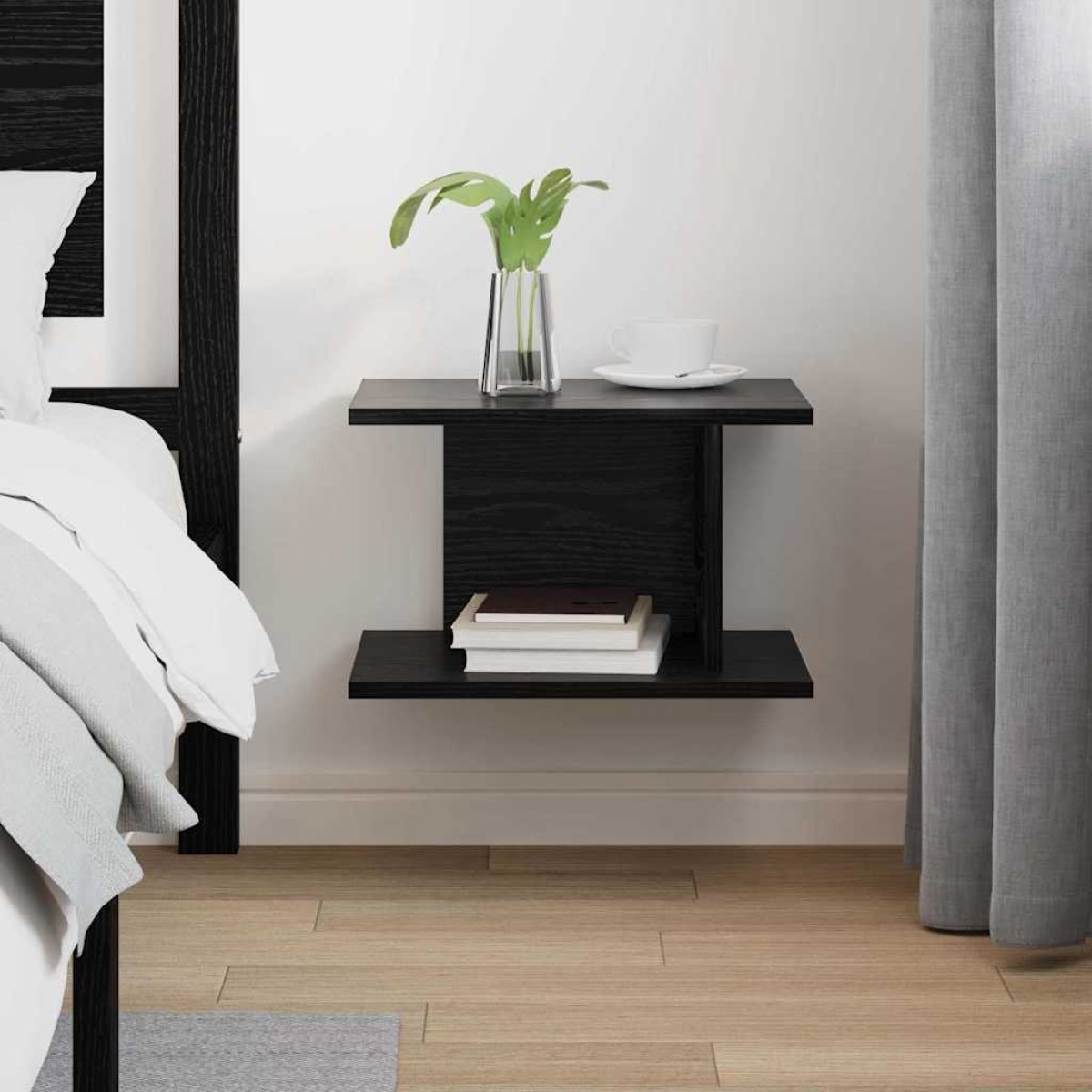 vidaXL Κομοδίνο Μαύρη Οξυά 40 x 30 x 25 εκ Επεξεργασμένο Ξύλο