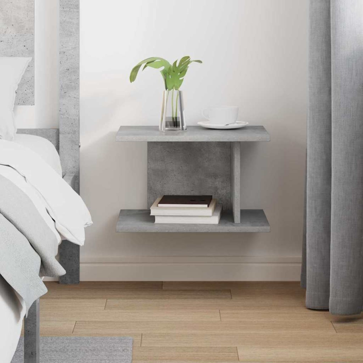 vidaXL Κομοδίνο Σκυρόδεμα Γκρι 40 x 30 x 25 εκ Επεξεργασμένο Ξύλο