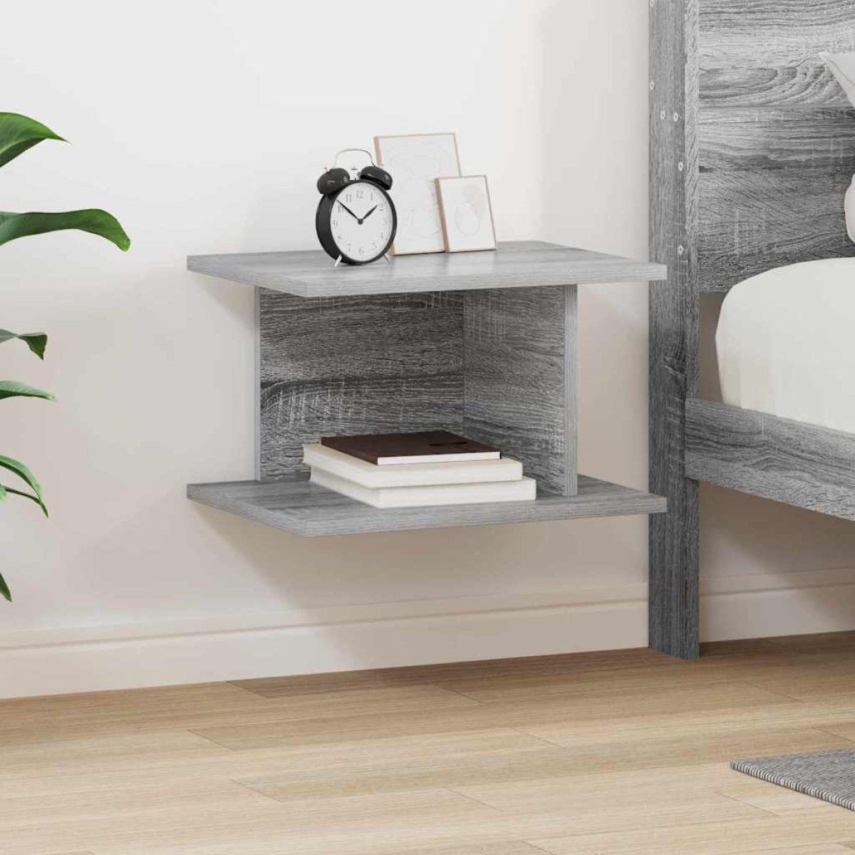vidaXL Κομοδίνο Γκρίζο Σονομα 40 x 30 x 25 εκ Επεξεργασμένο Ξύλο