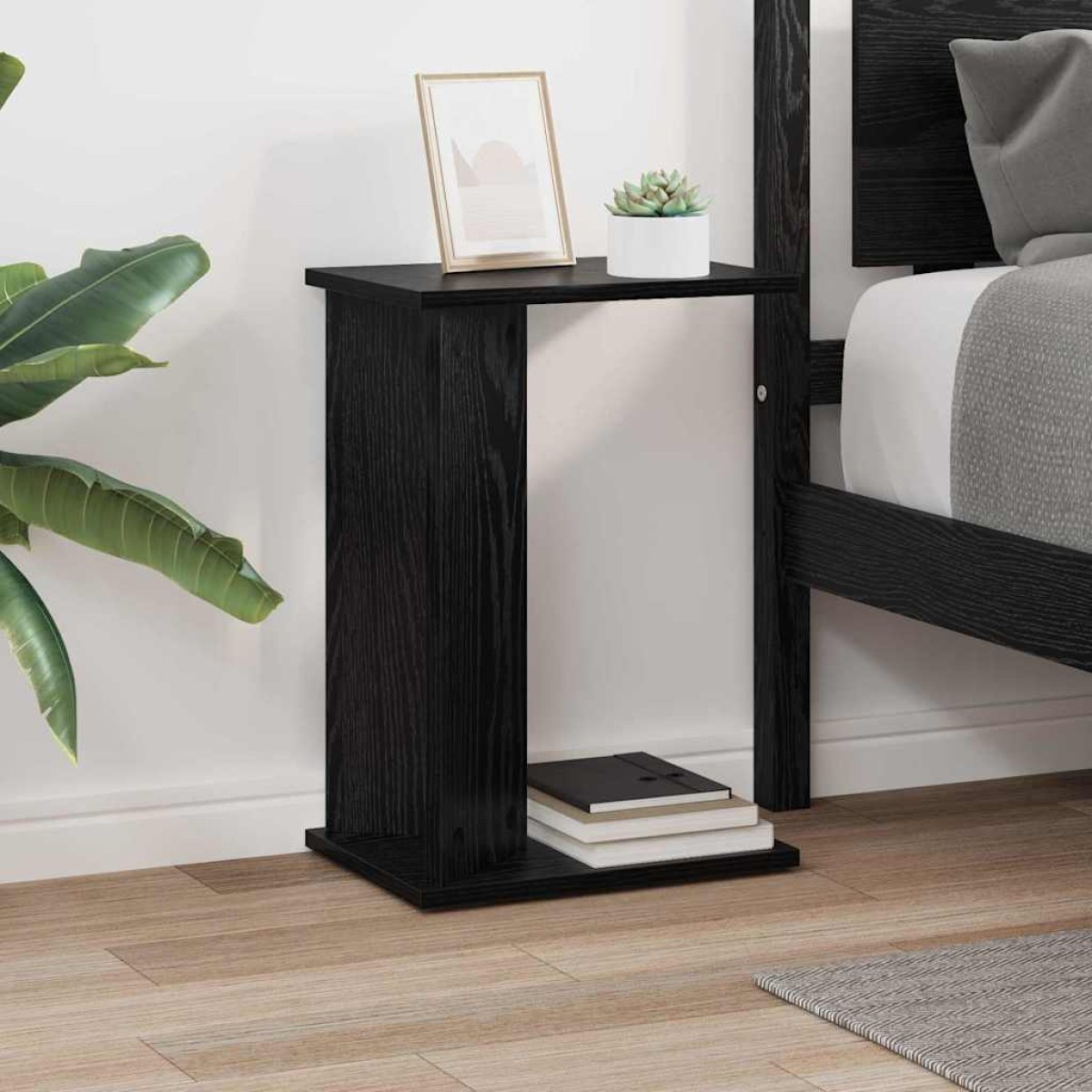vidaXL End Table Μαύρη Οξυά 35 x 25 x 50 εκ Επεξεργασμένο Ξύλο