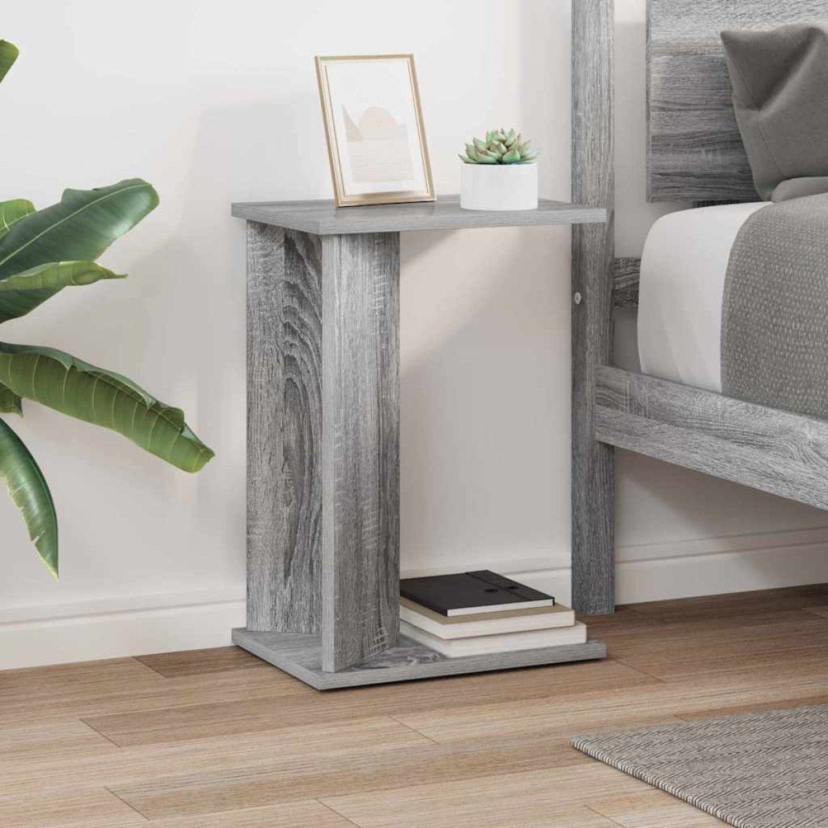 vidaXL End Table Γκρίζο Σονομα 35 x 25 x 50 εκ Επεξεργασμένο Ξύλο