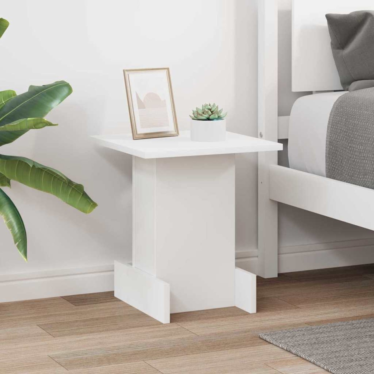 vidaXL End Table Λευκό 35,5 x 35 x 40 εκ Επεξεργασμένο Ξύλο