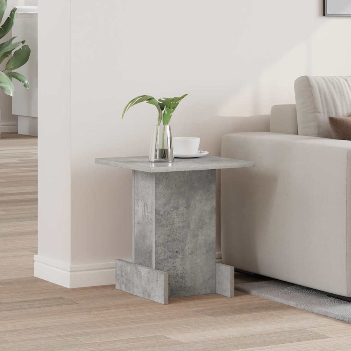 vidaXL End Table Σκυρόδεμα Γκρι 35,5 x 35 x 40 εκ Επεξεργασμένο Ξύλο