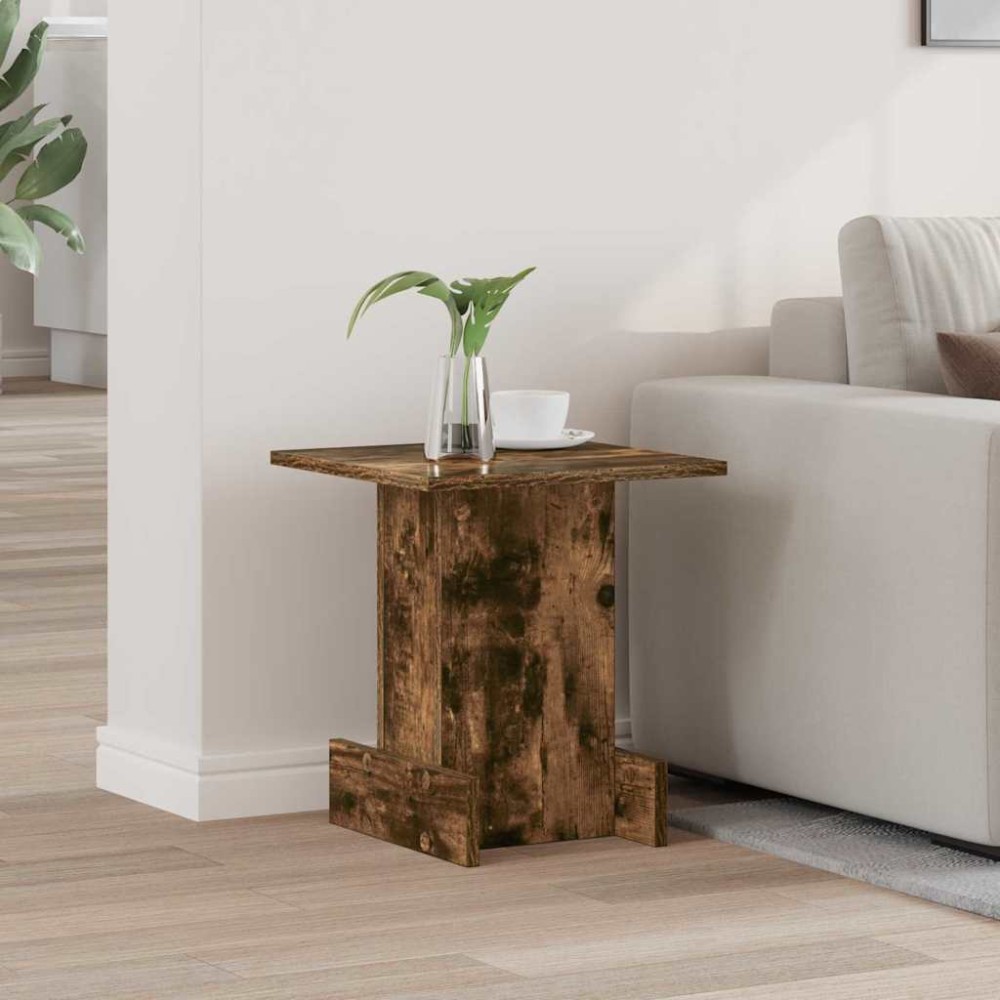 vidaXL End Table Καπνιστό Δρύς 35,5 x 35 x 40 εκ Επεξεργασμένο Ξύλο
