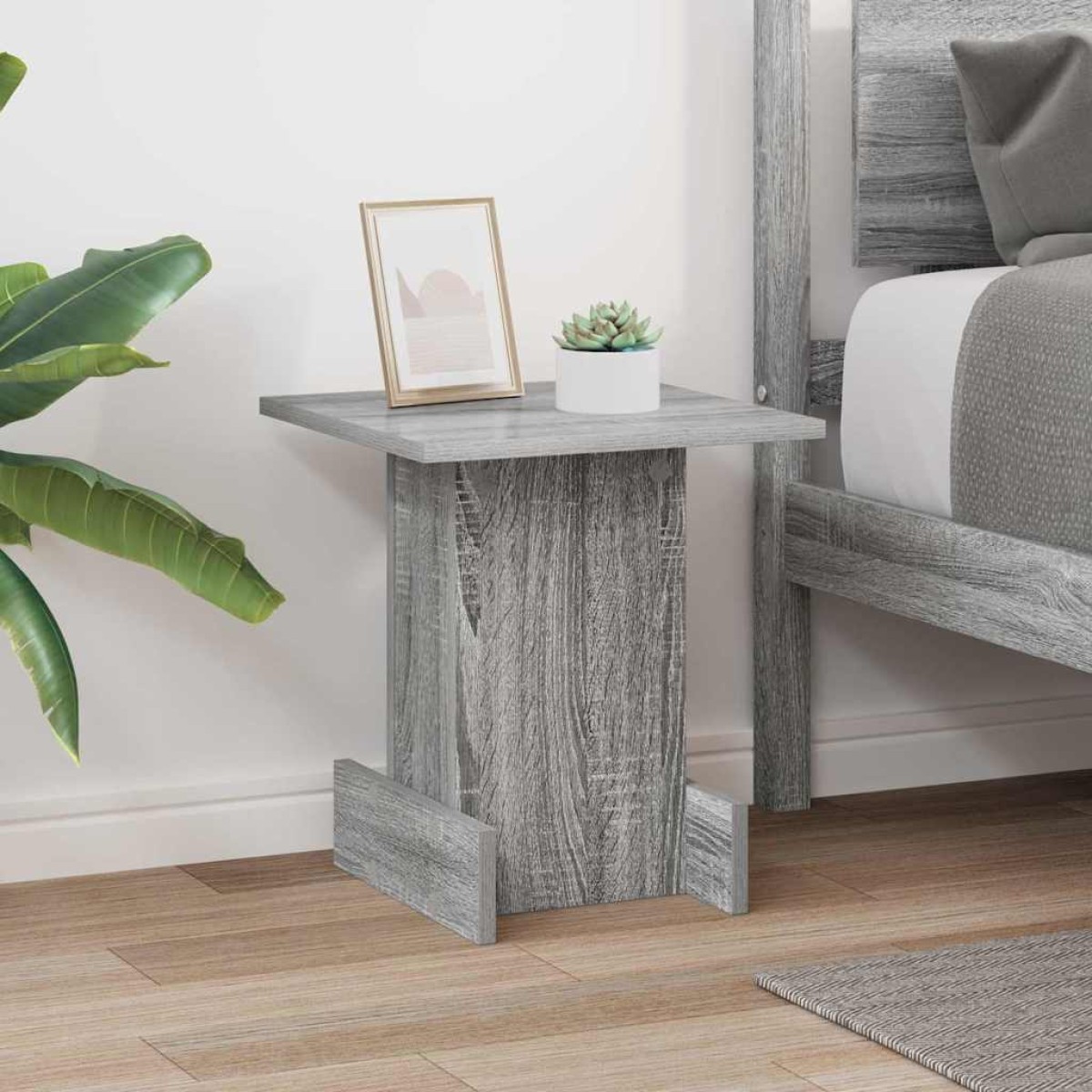 vidaXL End Table Γκρίζο Σονομα 35,5 x 35 x 40 εκ Επεξεργασμένο Ξύλο