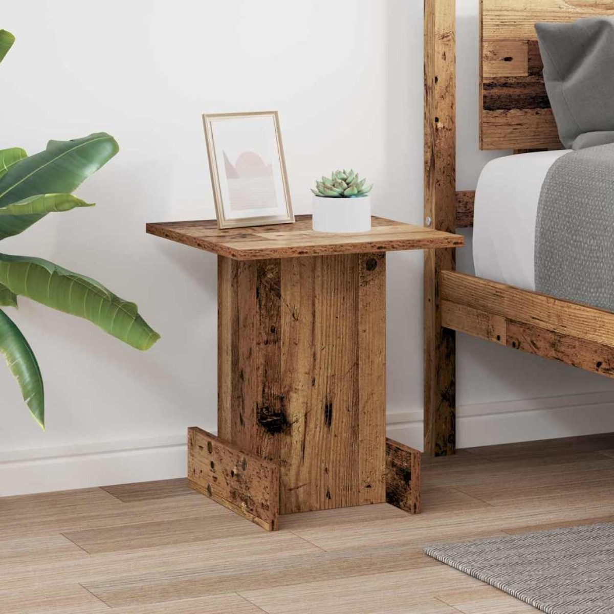 vidaXL End Table Παλιό ξύλο 35,5 x 35 x 40 εκ Επεξεργασμένο Ξύλο