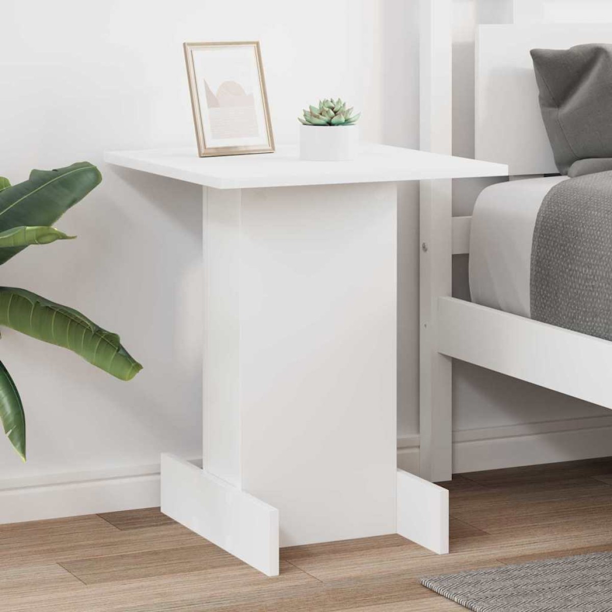 vidaXL End Table Λευκό 44,5 x 45 x 55 εκ Επεξεργασμένο Ξύλο