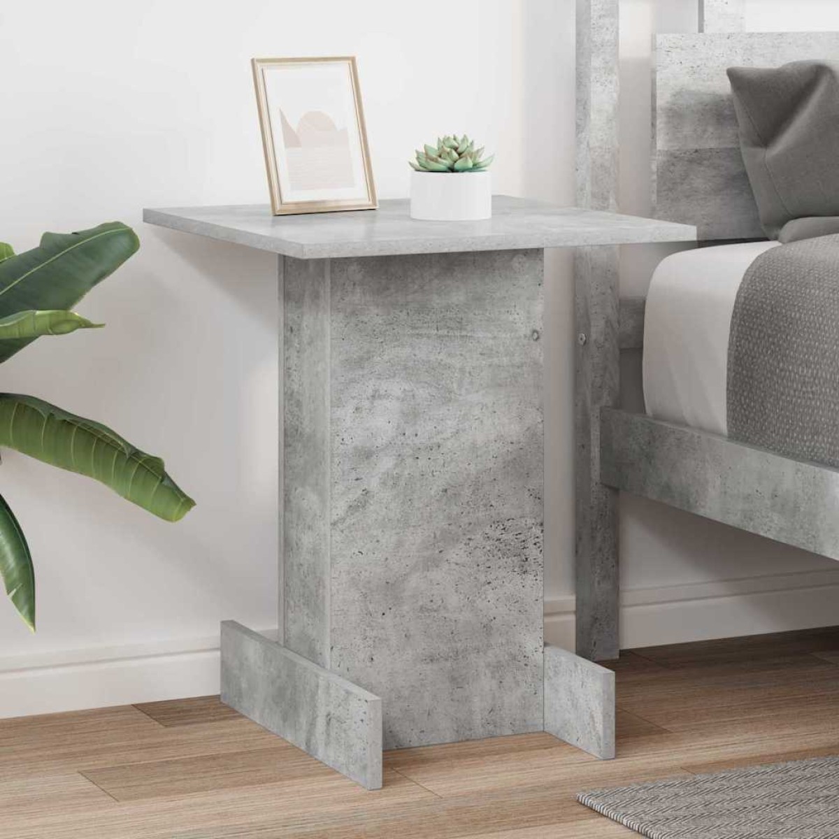 vidaXL End Table Σκυρόδεμα Γκρι 44,5 x 45 x 55 εκ Επεξεργασμένο Ξύλο
