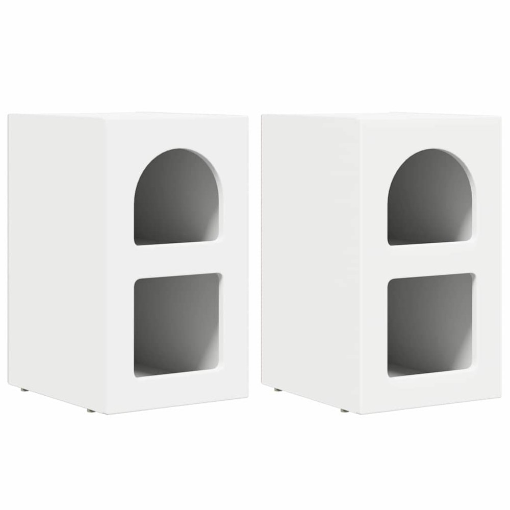 vidaXL Κομοδίνο ELST 2 τεμ. Λευκό 29,5 x 33,5 x 50 εκ