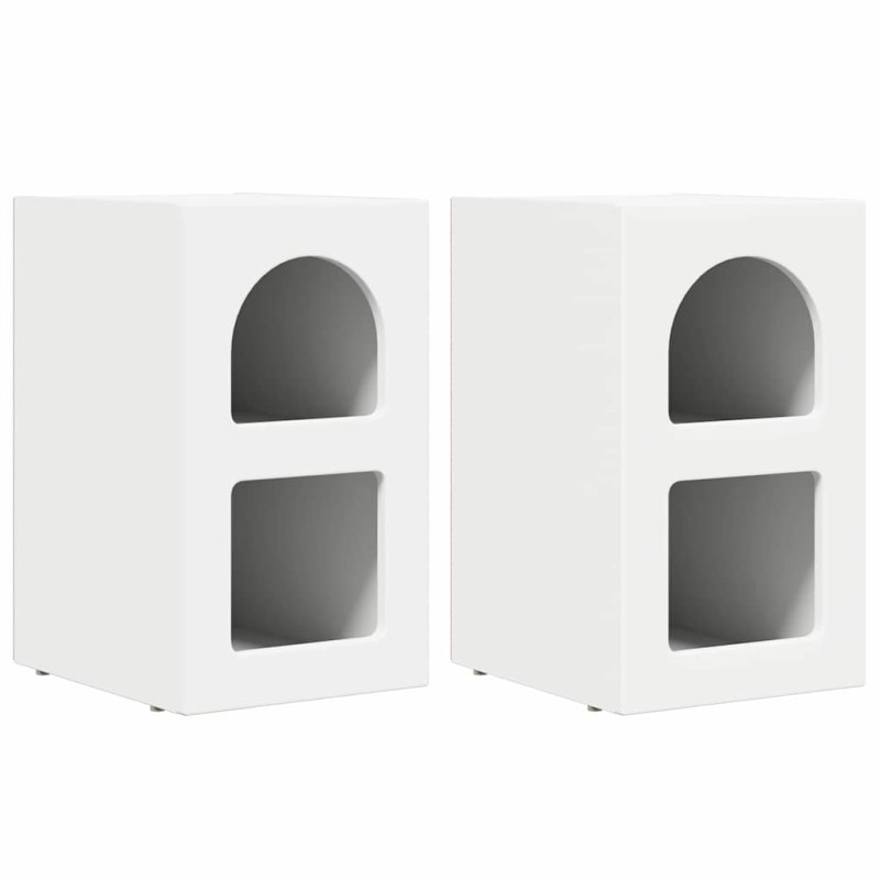 vidaXL Κομοδίνο ELST 2 τεμ. Λευκό 29,5 x 33,5 x 50 εκ