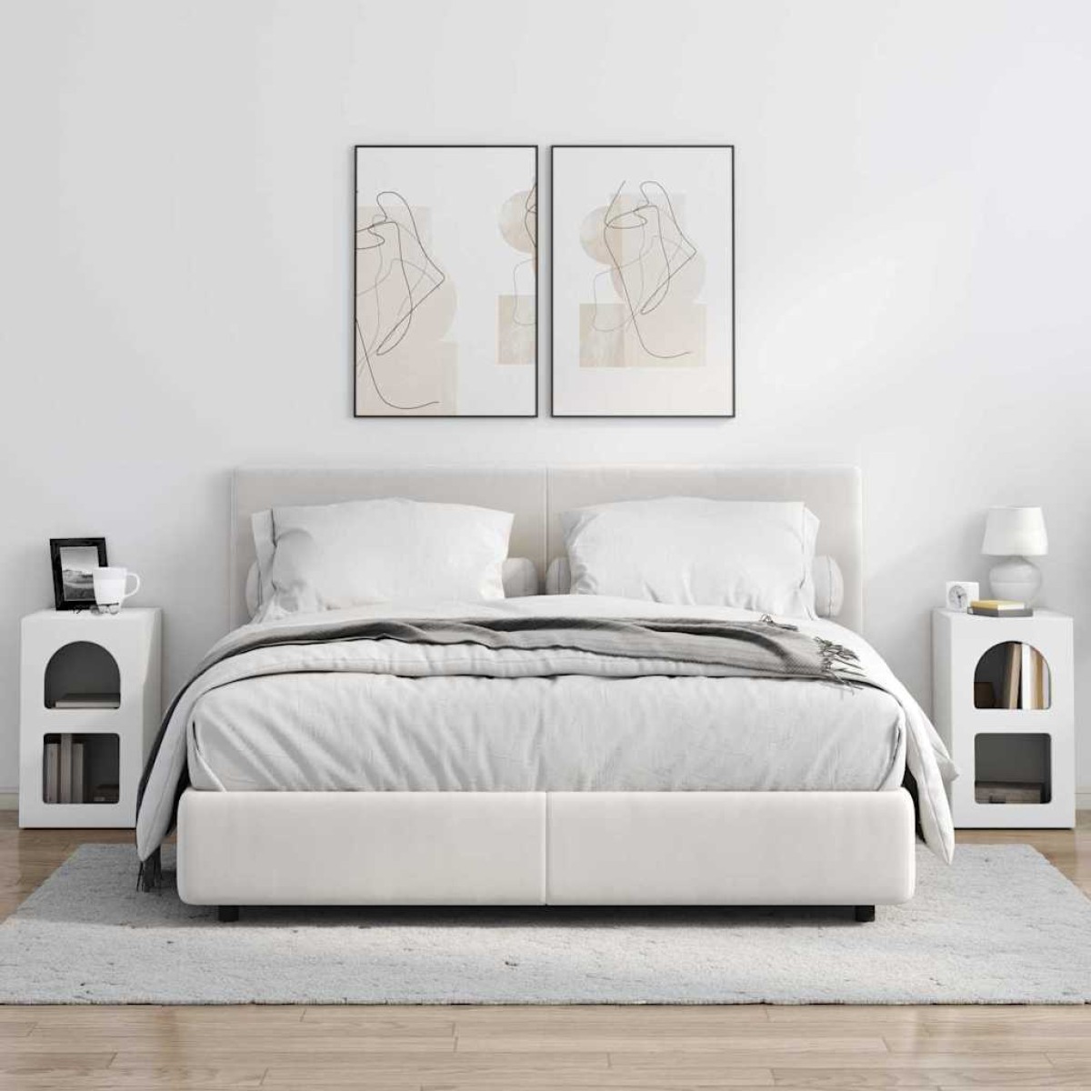 vidaXL Κομοδίνο ELST 2 τεμ. Λευκό 29,5 x 33,5 x 50 εκ