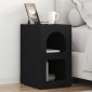 vidaXL Κομοδίνο ELST Μαύρο 29,5 x 33,5 x 50 εκ Επεξεργασμένο Ξύλο