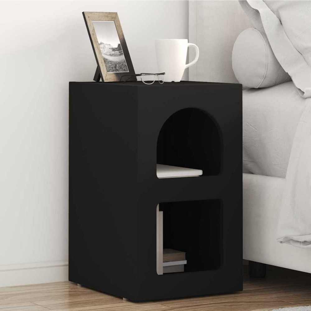 vidaXL Κομοδίνο ELST 2 τεμ. Μαύρο 29,5 x 33,5 x 50 εκ