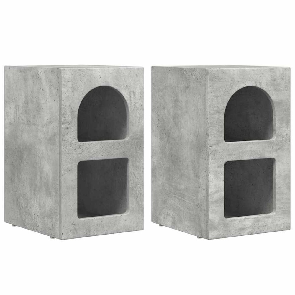 vidaXL Κομοδίνο ELST 2 τεμ. Σκυρόδεμα Γκρι 29,5 x 33,5 x 50 εκ
