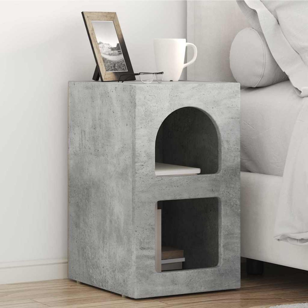 vidaXL Κομοδίνο ELST 2 τεμ. Σκυρόδεμα Γκρι 29,5 x 33,5 x 50 εκ